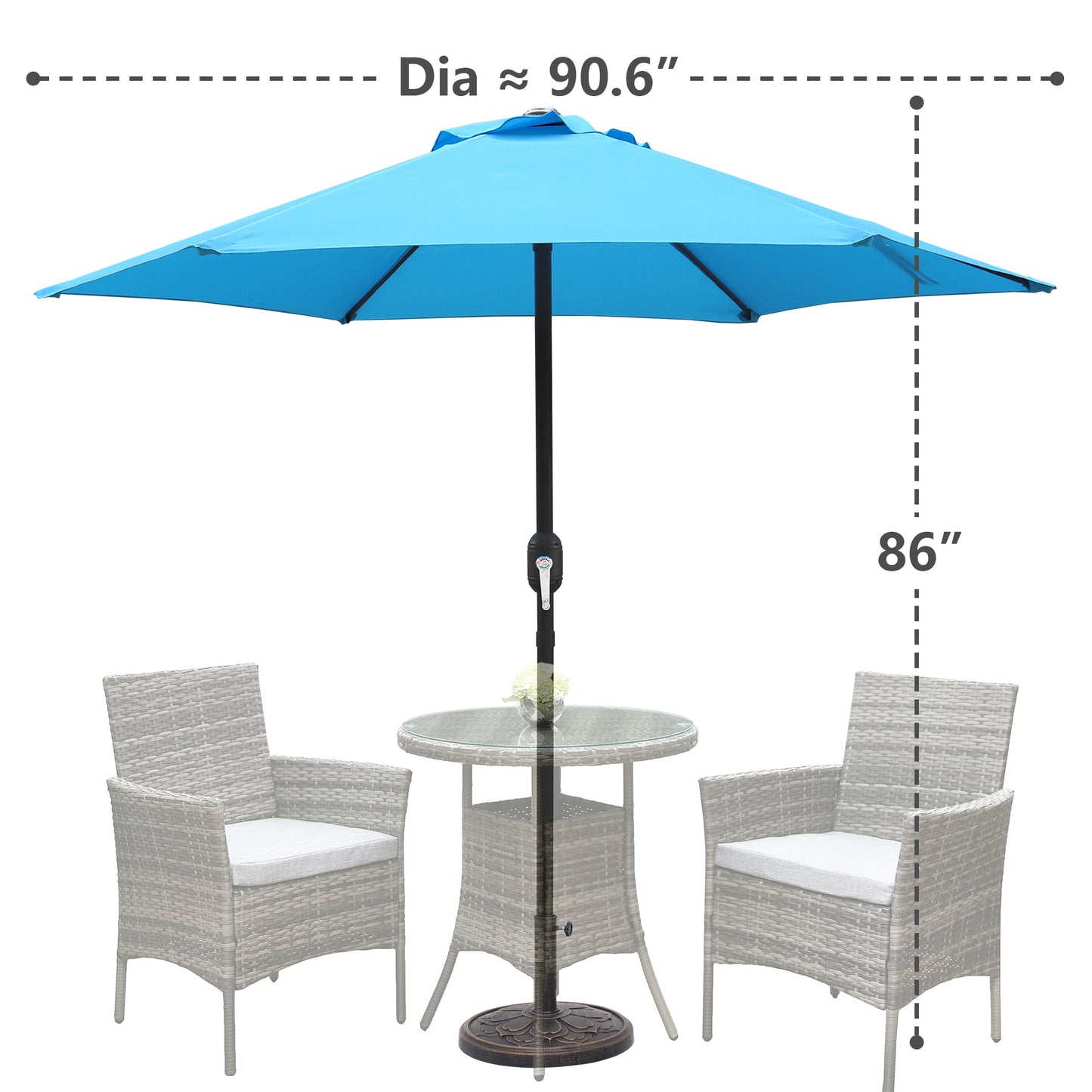 7.5ft Patio Umbrella with Crank and Steel Frame