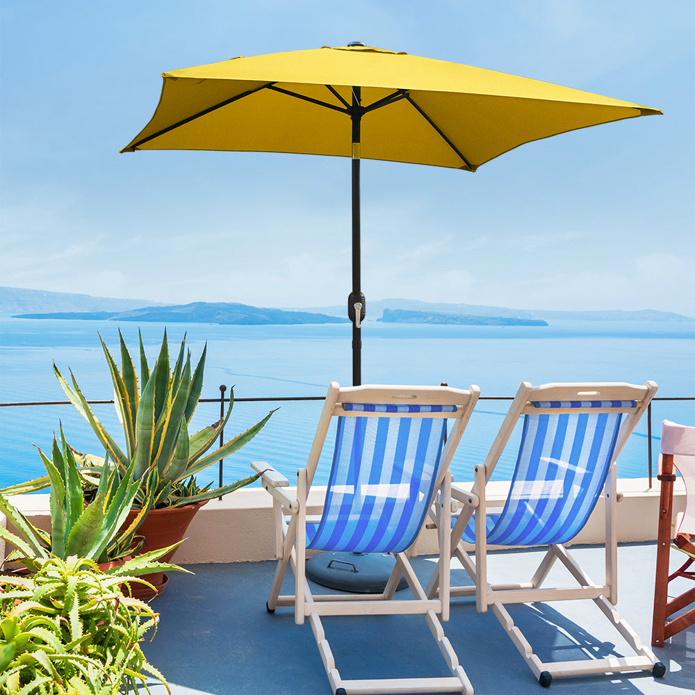 6.5ft Tilt Patio Umbrella with Crank and Steel Frame