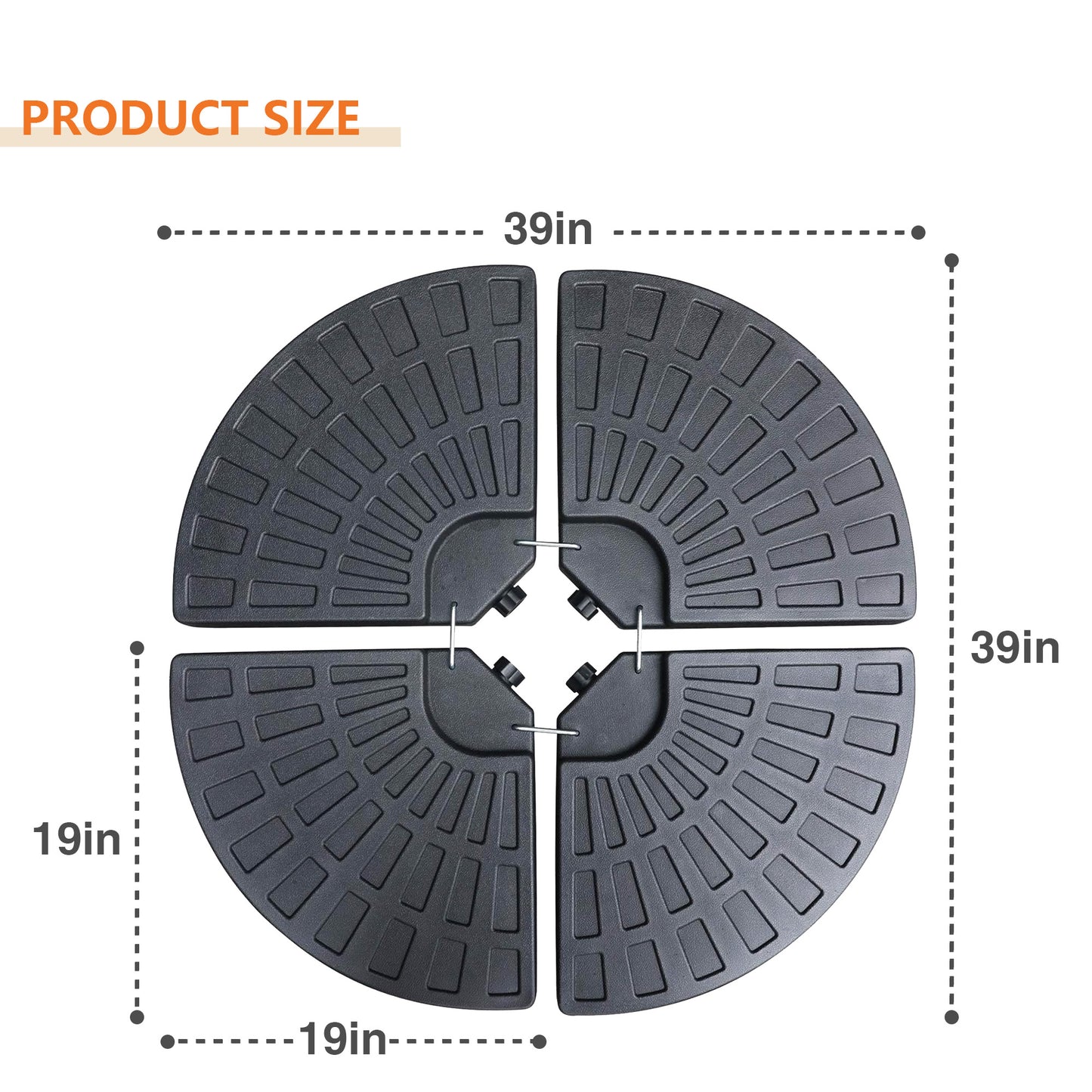 Round Cantilever Patio Umbrella Base, Offset Umbrella Base, Water and Sand Fillable