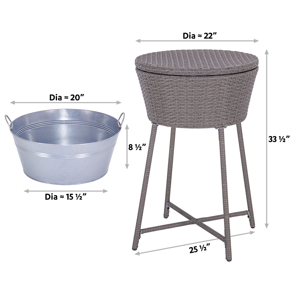Outdoor Wicker Cooler Table