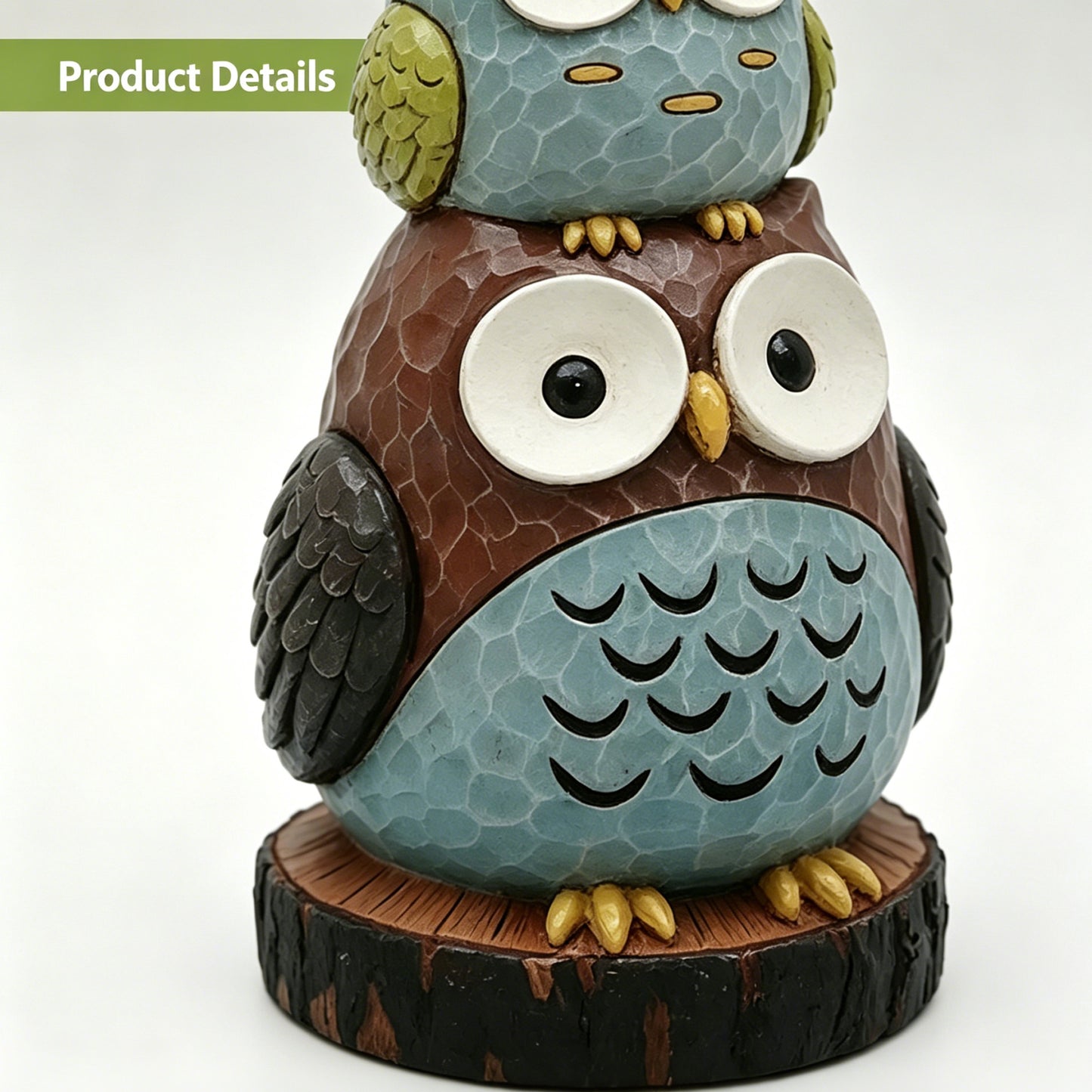 18 in. H Stacking Owls Sculpture Statue