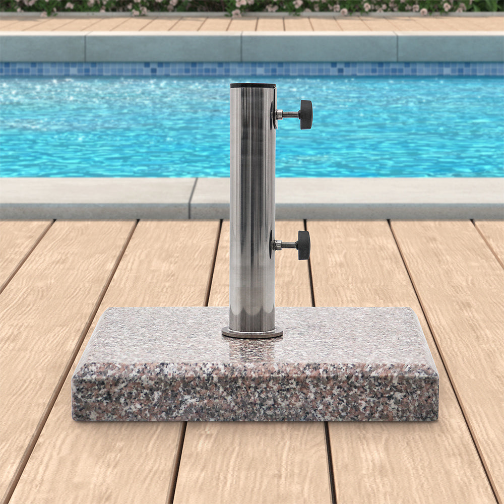 Umbrella Base with Granite Base and Stainless Steel Pole