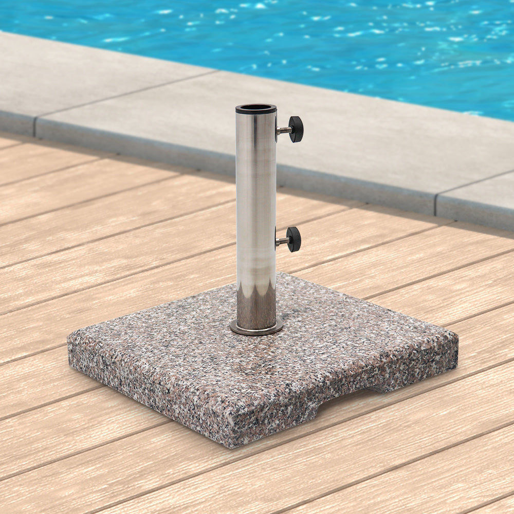 Umbrella Base with Granite Base and Stainless Steel Pole