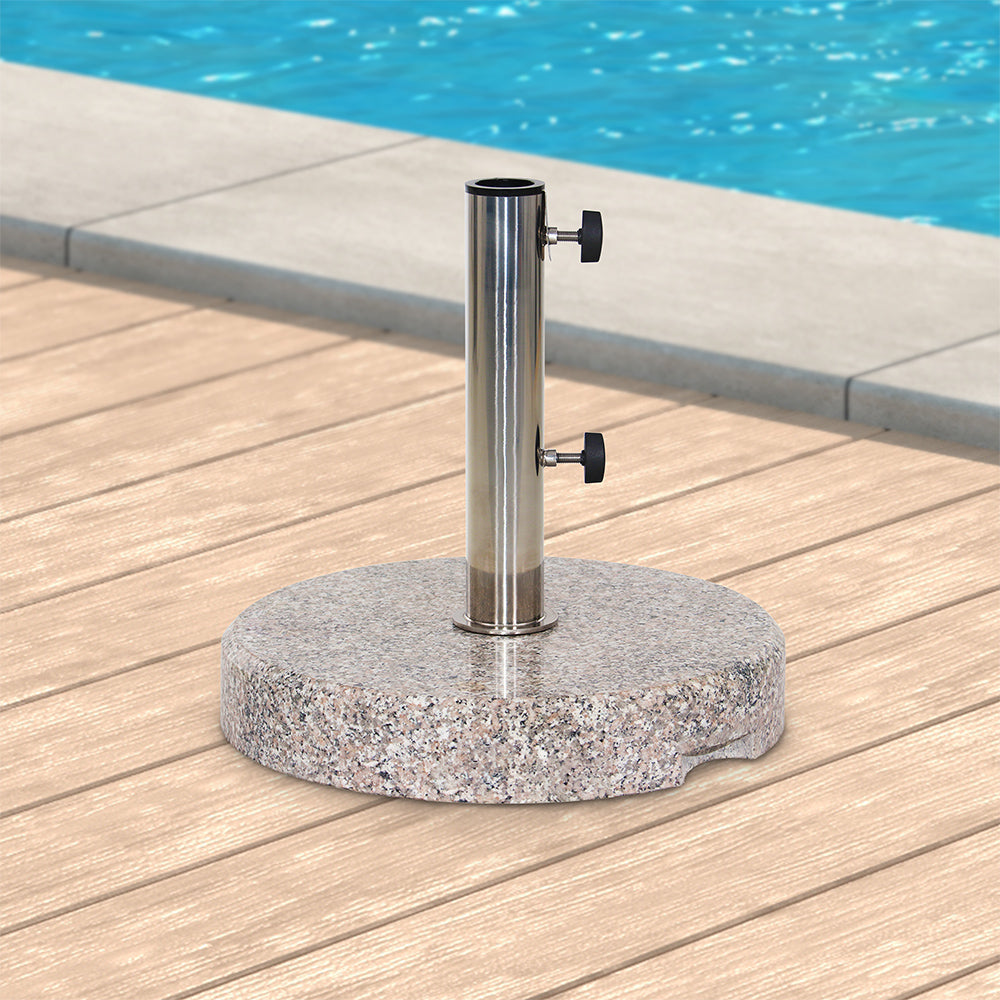 Umbrella Base with Granite Base and Stainless Steel Pole
