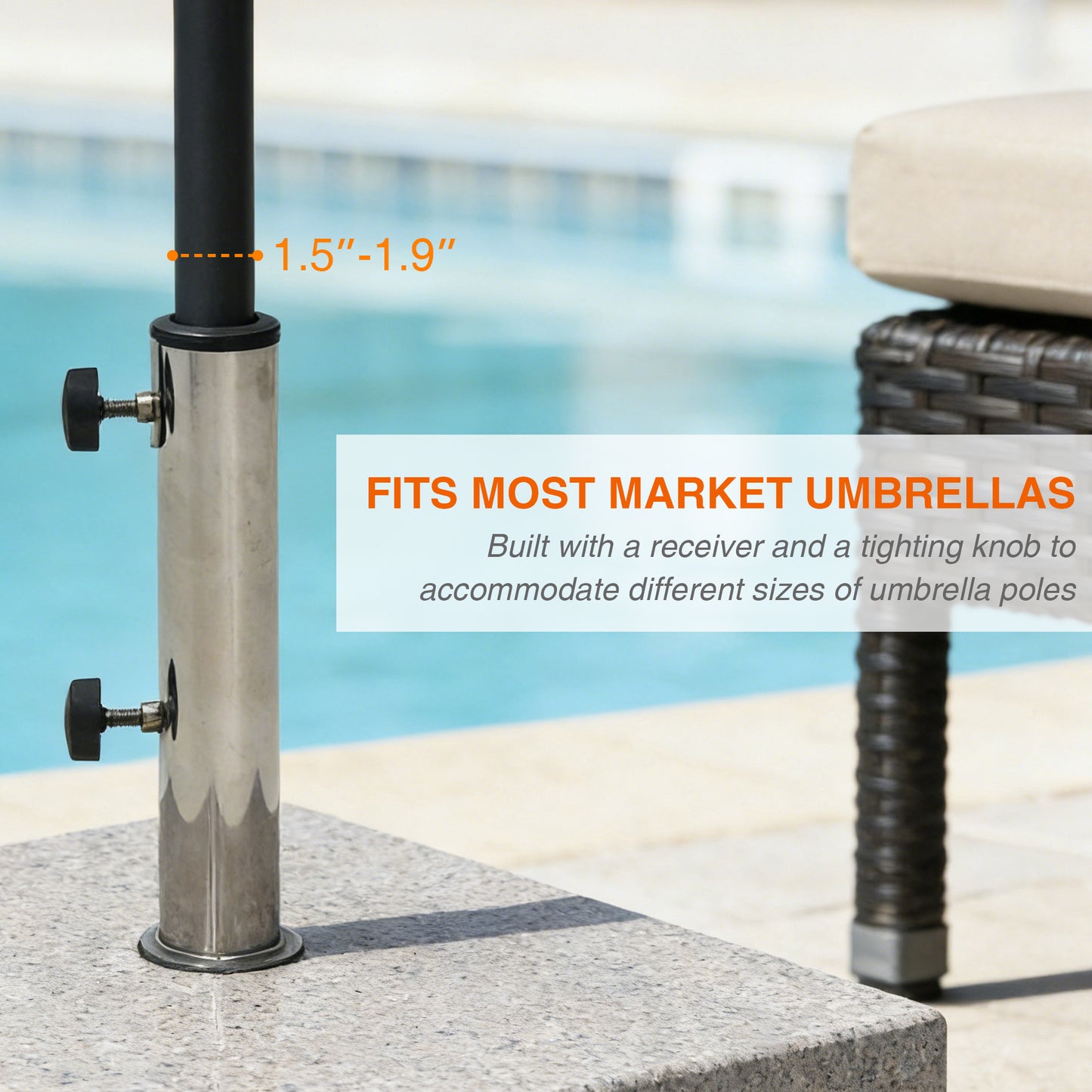 66 lbs Premium Heavy Duty Granite Umbrella Base