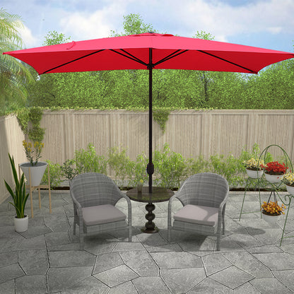 10x6.5ft Rectangle Patio Umbrella with Crank and Steel Frame – Maypex