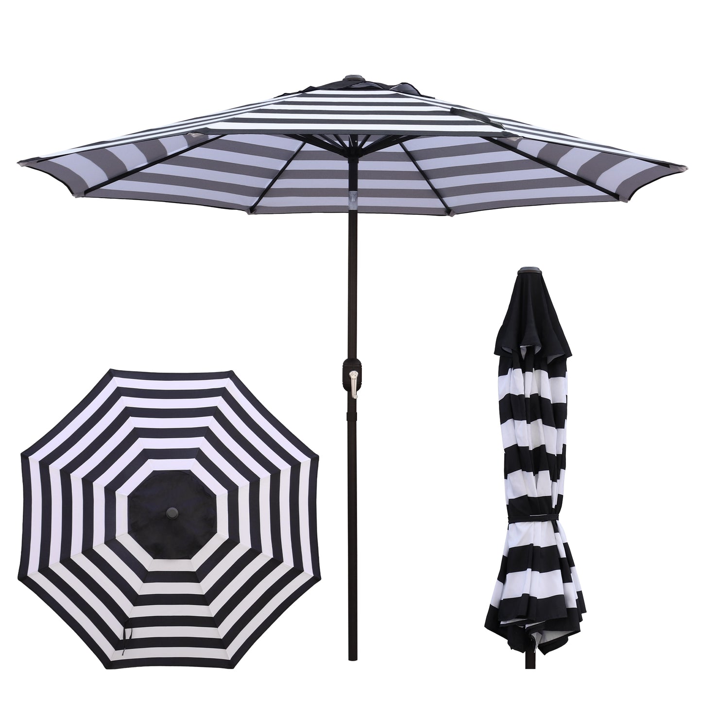 9 Ft Patio Umbrella w Solar Lights