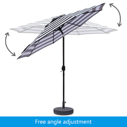 9 Ft Patio Umbrella w Solar Lights