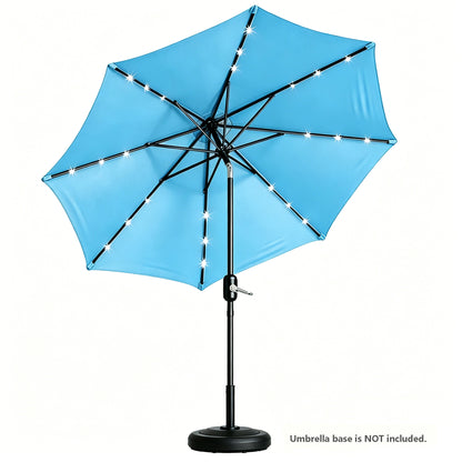 9 Ft Patio Umbrella w Solar Lights