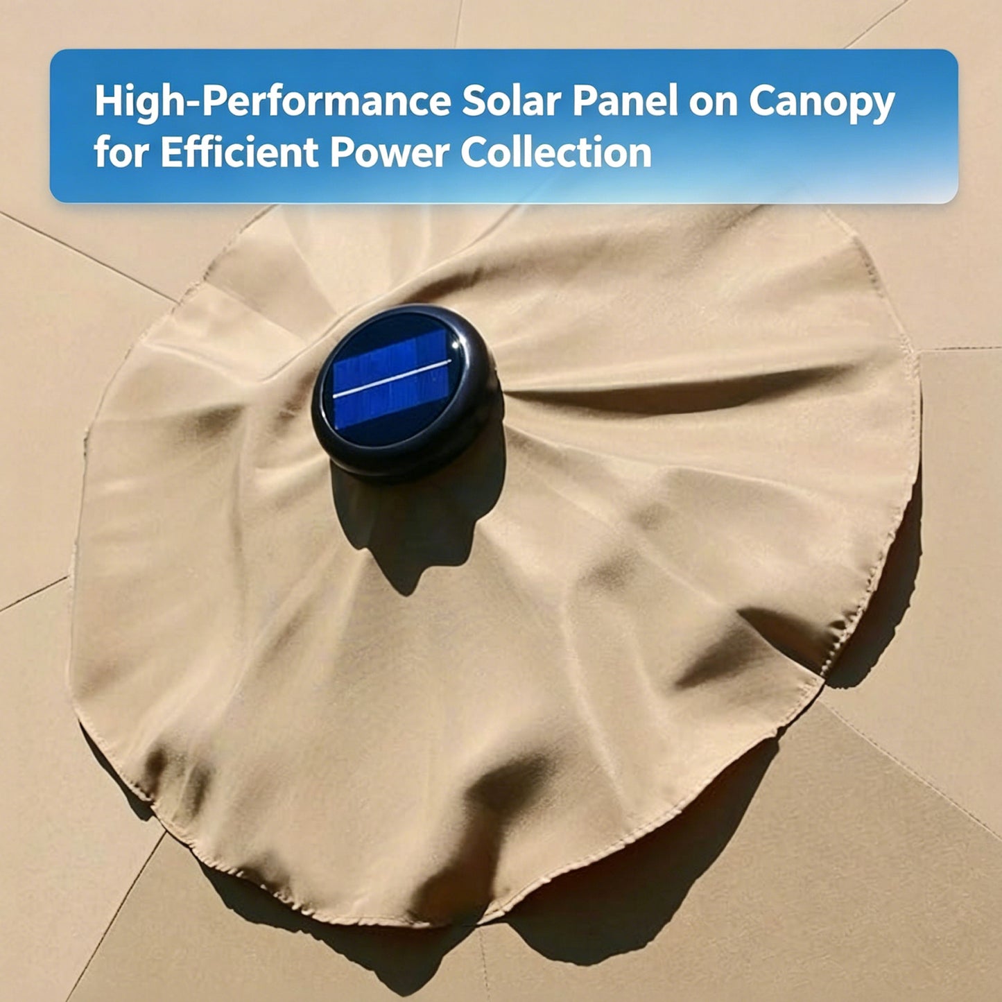 9 Ft Patio Umbrella w Solar Lights