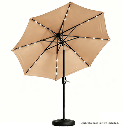 9 Ft Patio Umbrella w Solar Lights