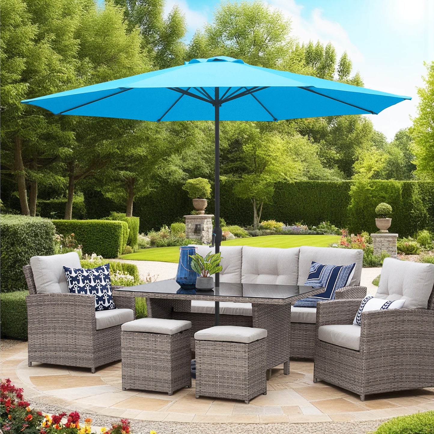 11ft Patio Umbrella with Crank and Steel Frame
