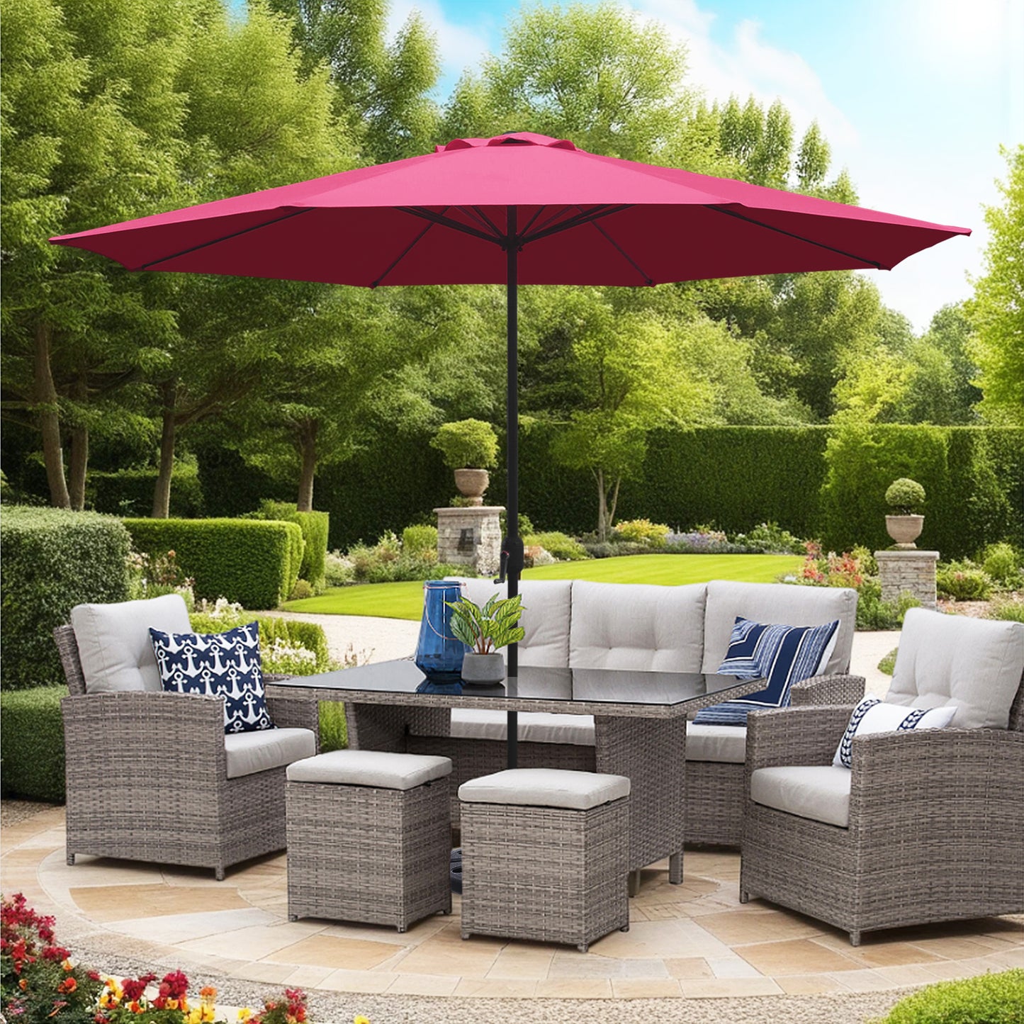 11ft Patio Umbrella with Crank and Steel Frame