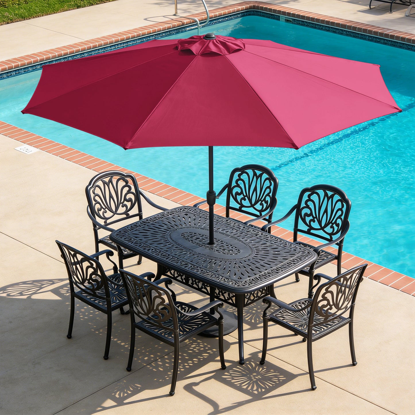 11ft Patio Umbrella with Crank and Steel Frame