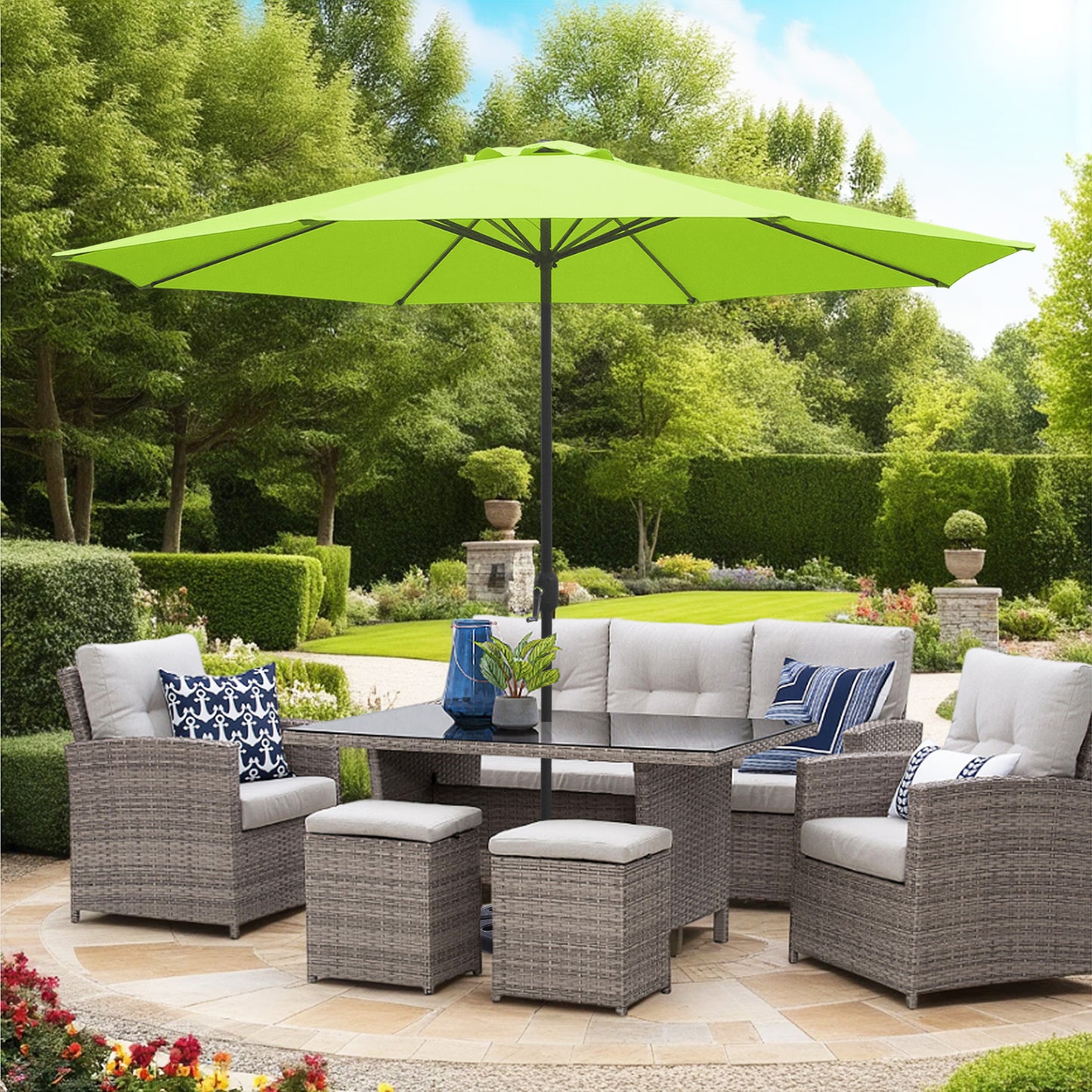 11ft Patio Umbrella with Crank and Steel Frame