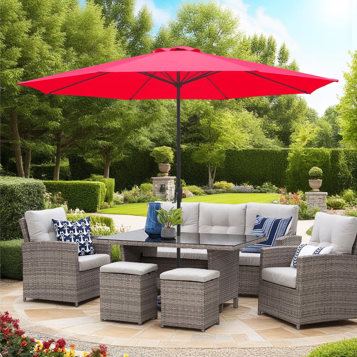 11ft Patio Umbrella with Crank and Steel Frame