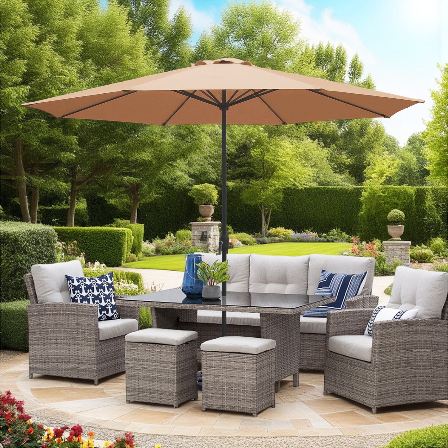 11ft Patio Umbrella with Crank and Steel Frame