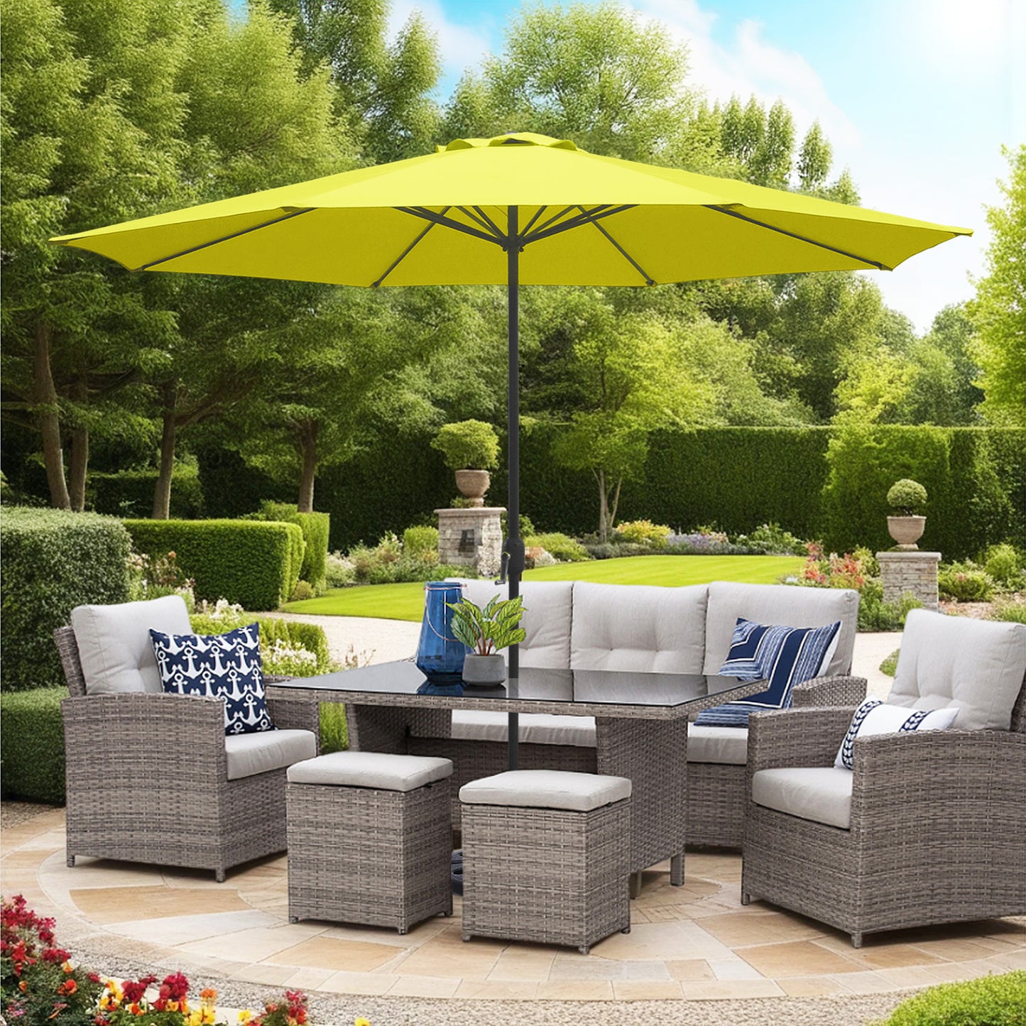 11ft Patio Umbrella with Crank and Steel Frame