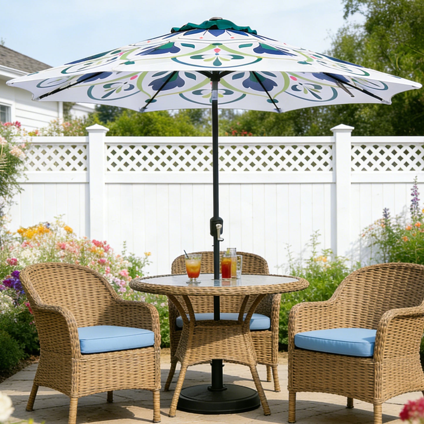 9 Ft Printed Market Umbrella