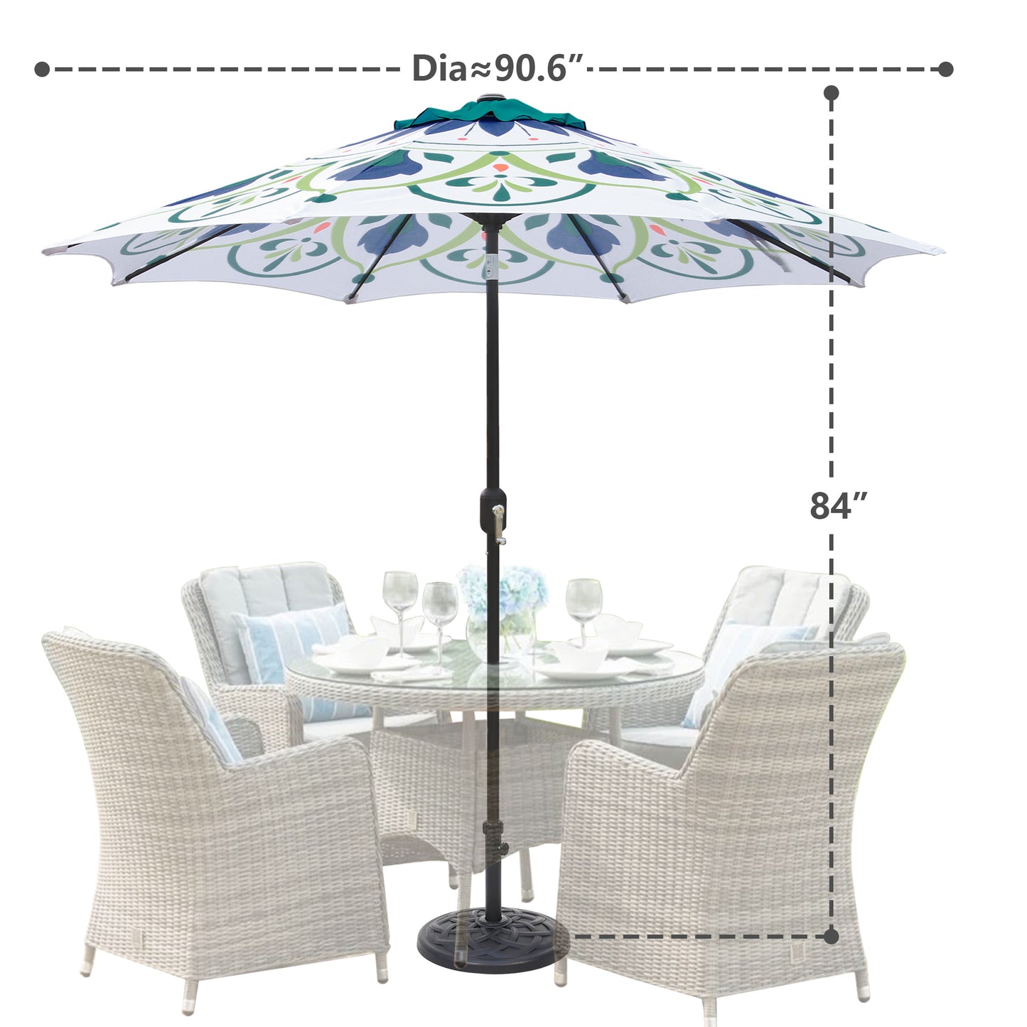 9 Ft Printed Market Umbrella