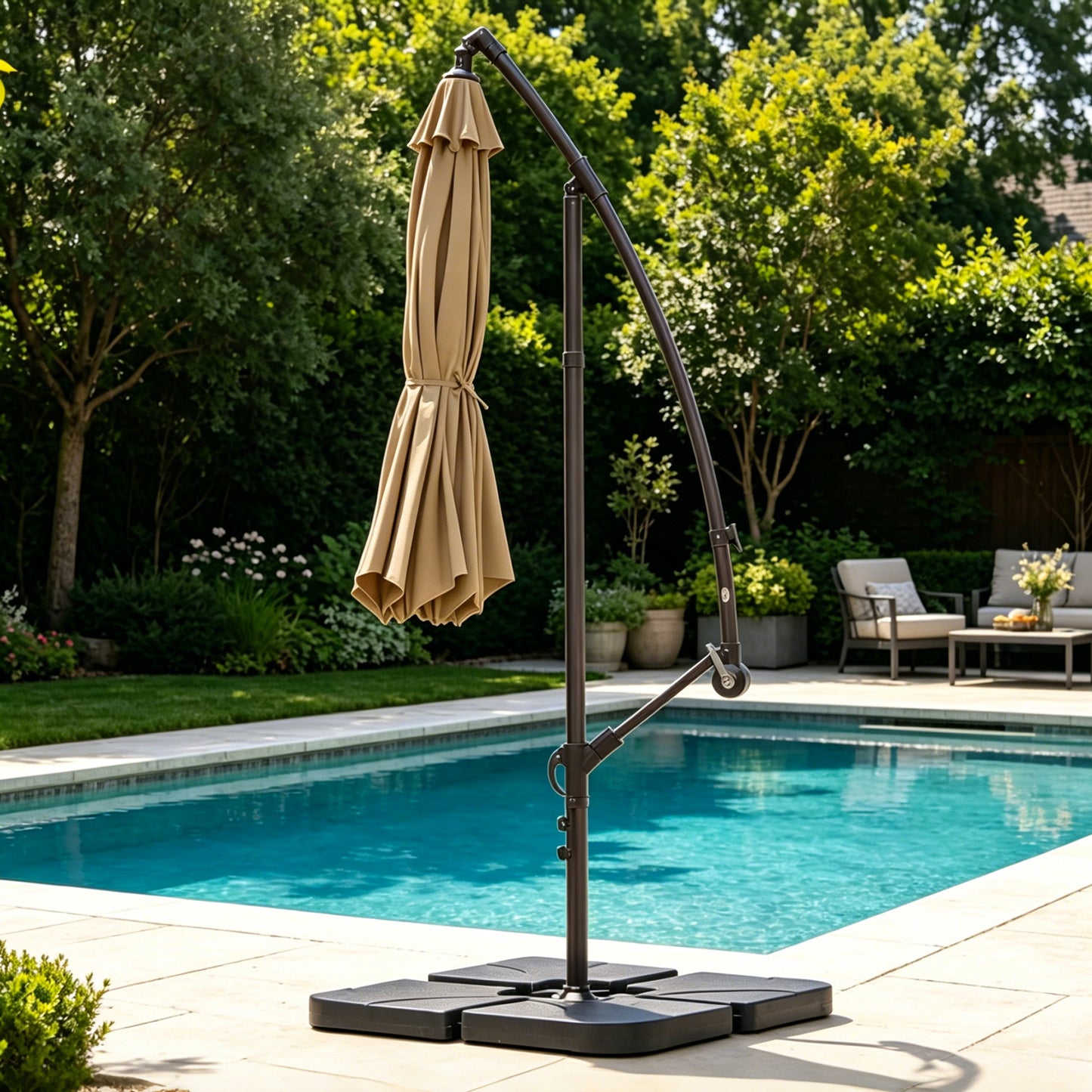 130 lbs Fillable Cantilever Umbrella Base