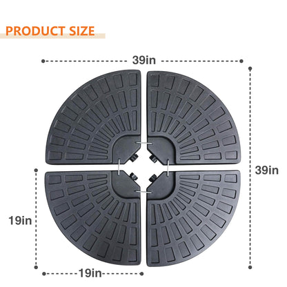 Round Cantilever Patio Umbrella Base, Offset Umbrella Base, Water and Sand Fillable