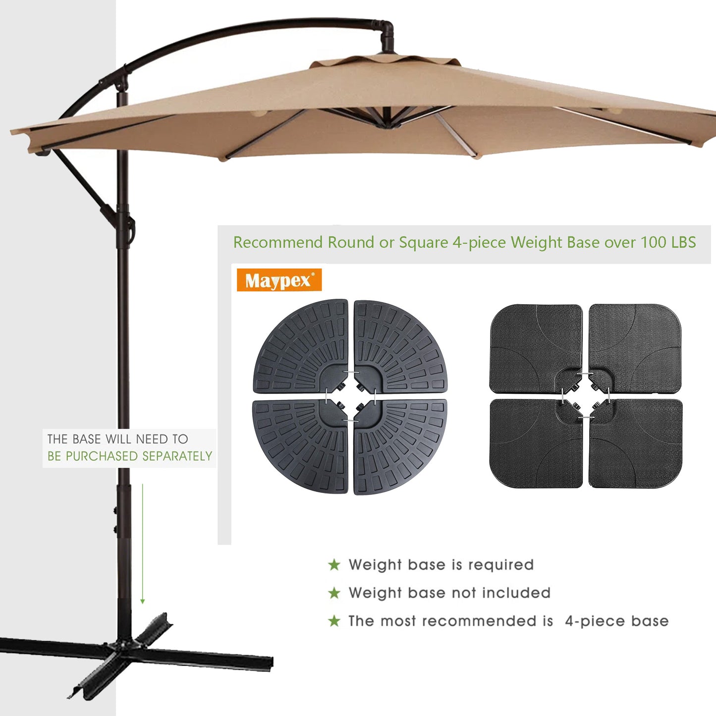 10 ft. Cantilever Patio Umbrella with Crank