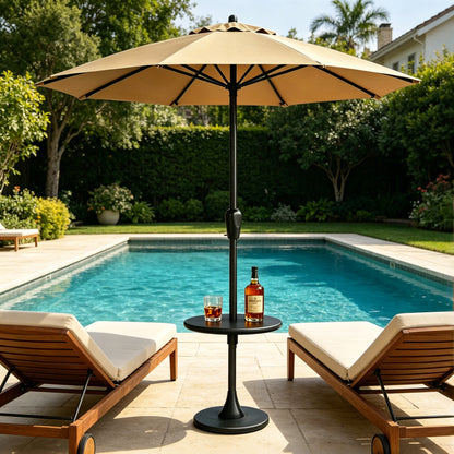 20 in. Outdoor Umbrella Table Top in Black