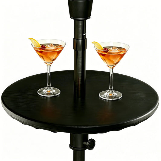 20 in. Outdoor Umbrella Table Top in Black