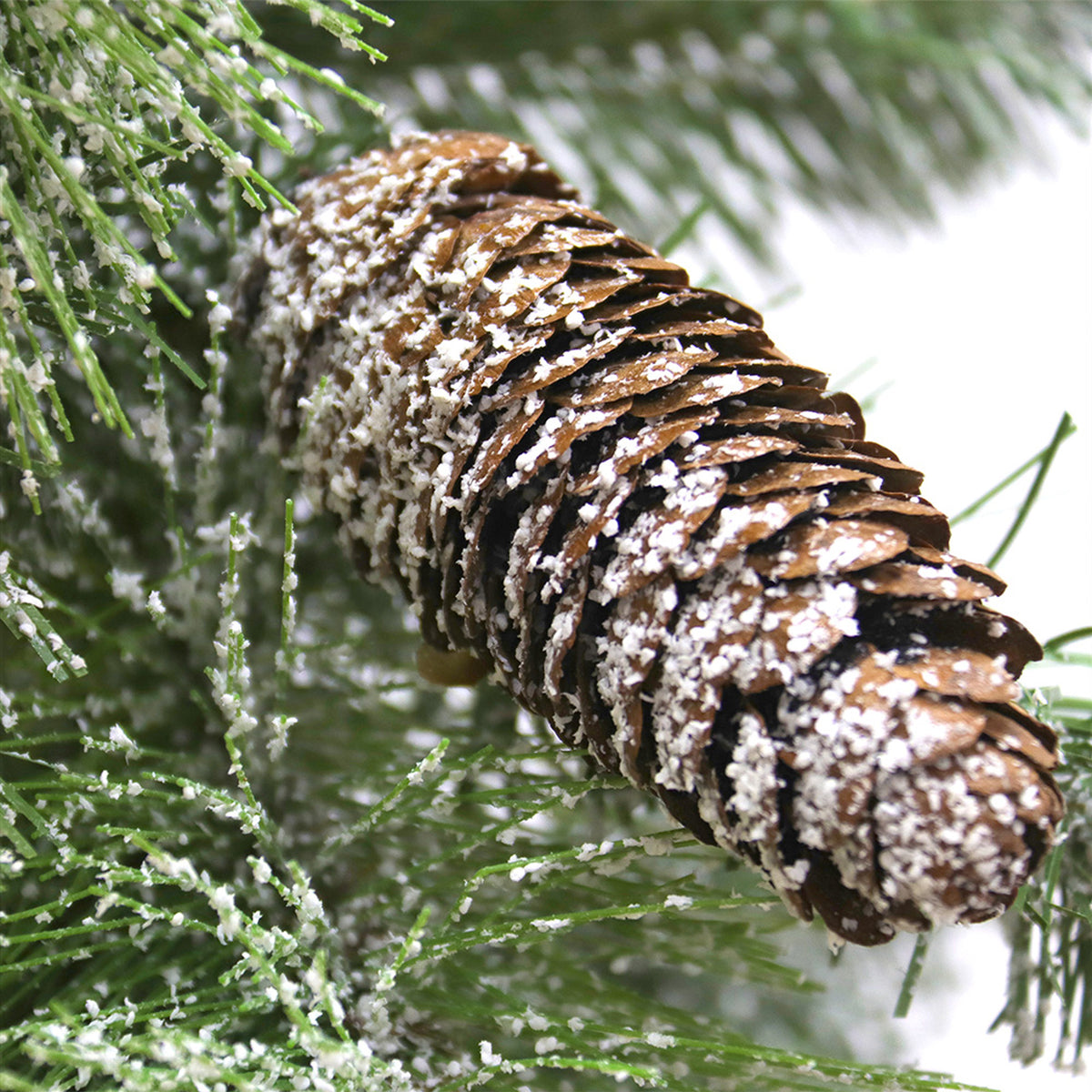 9FT Artificial Christmas Garland with Warm White LED Lights