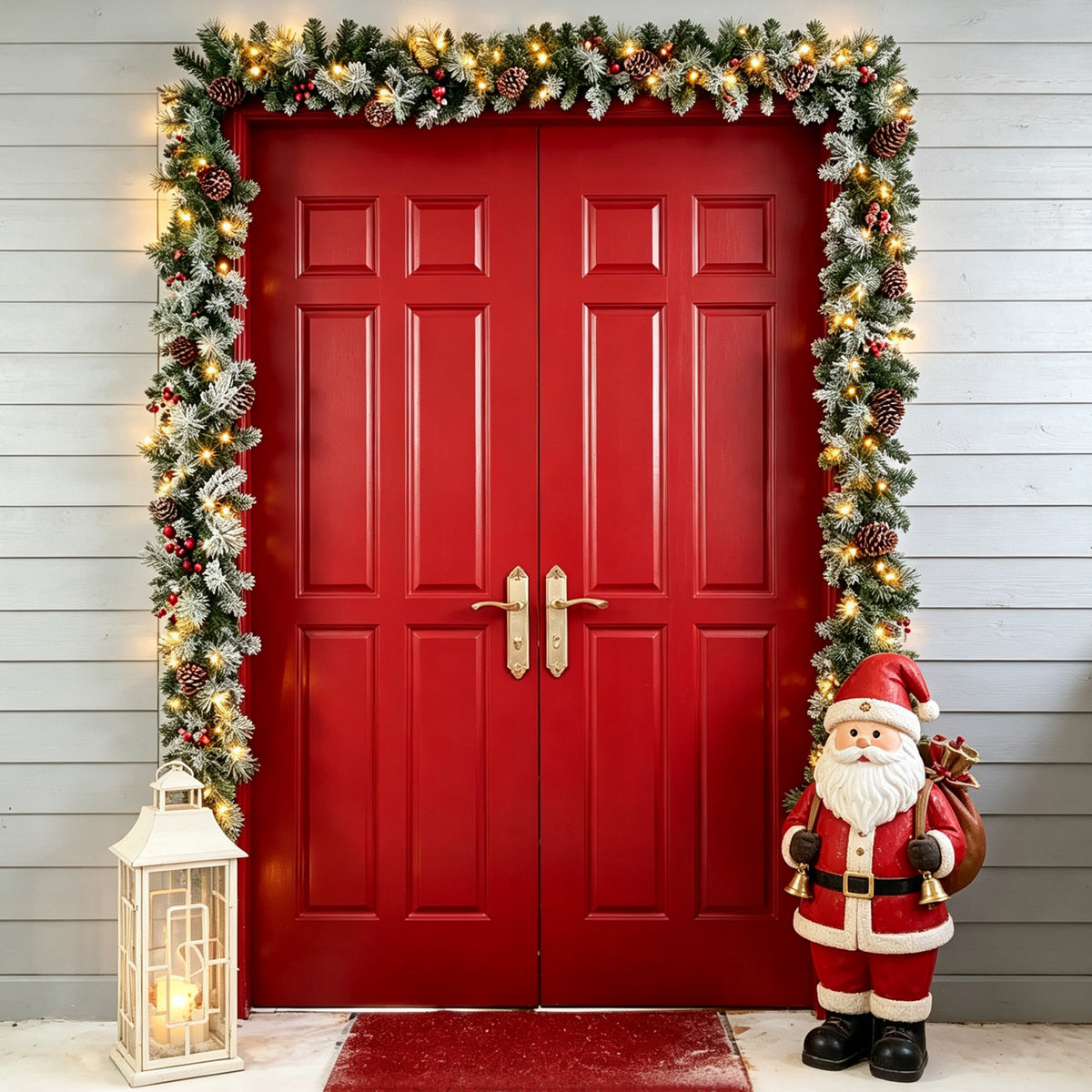 9FT Artificial Christmas Garland with Warm White LED Lights
