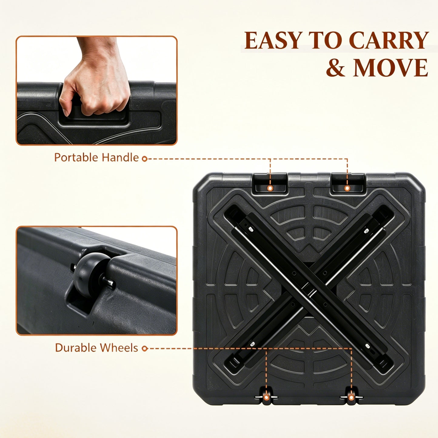 170 lbs Fillable Wheeled Cantilever Umbrella Base