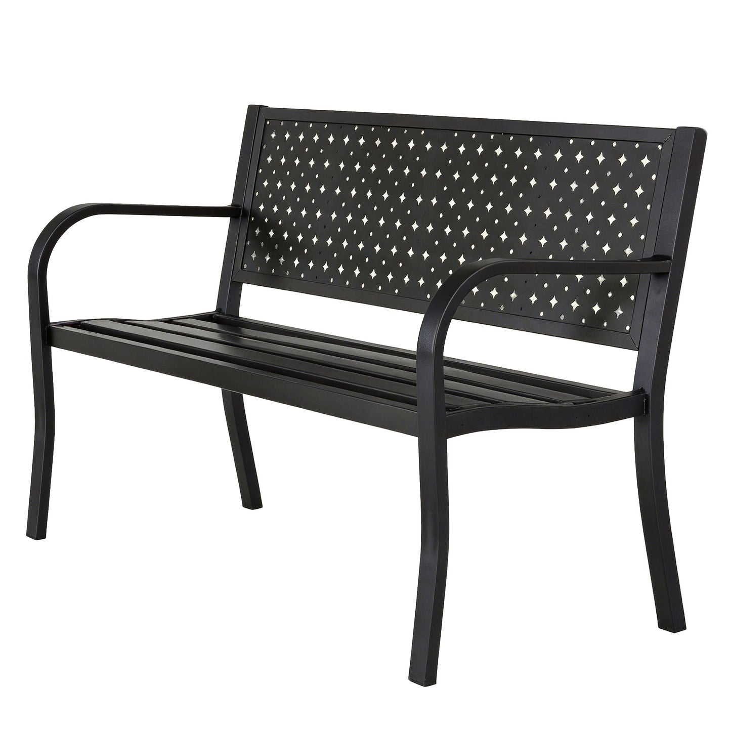50 ft Patio Metal Garden Bench, Park Bench