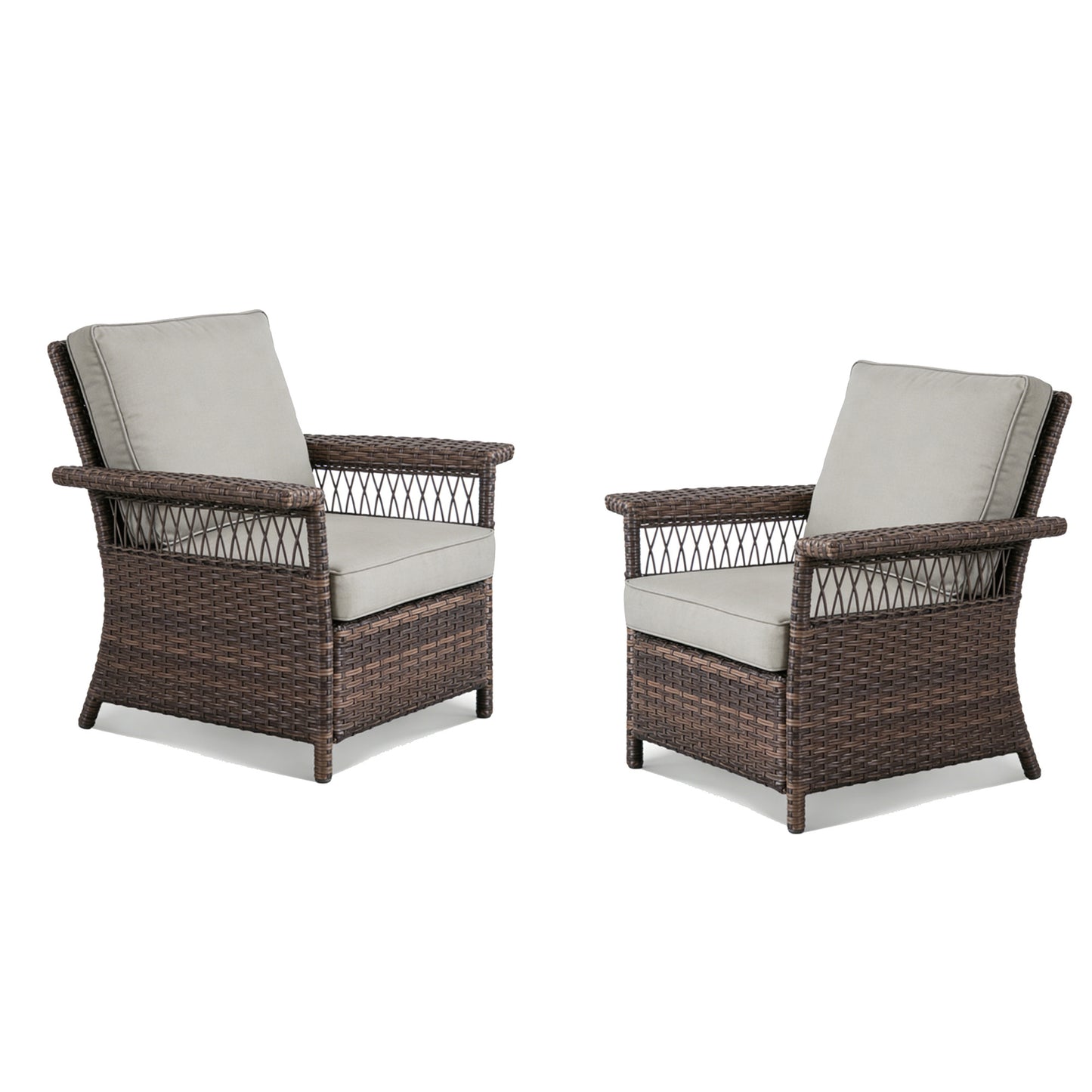 Outdoor Wicker Conversation Chairs, Set of 2