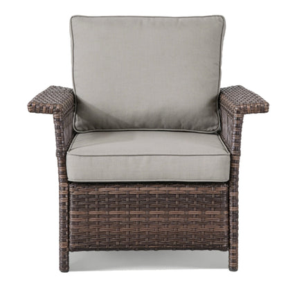 Outdoor Wicker Conversation Chairs, Set of 2